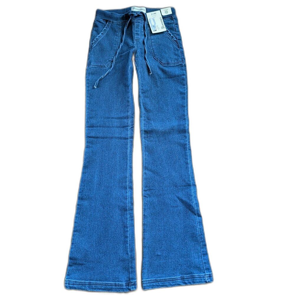NWT No Boundaries Mid Rise Pull On Bootcut Jeans Elastic Waistband Size XS
